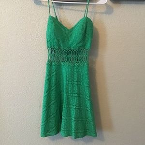 Green lace dress